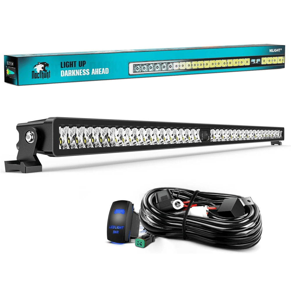 42" 39LED Single Row Spot Screw-Less Night Vision LED Light Bar | 16AWG Wire 5Pin Switch Nilight