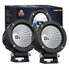 3 Inch 10W 1080LM Flood Round Built-in EMC LED Work Lights (Pair)