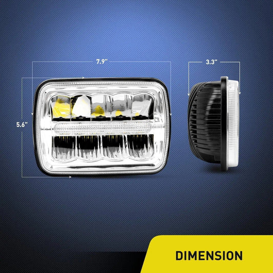 LED Headlight 7x6 5x7 45W Hi/Lo DRL LED Headlights Sealed Beam