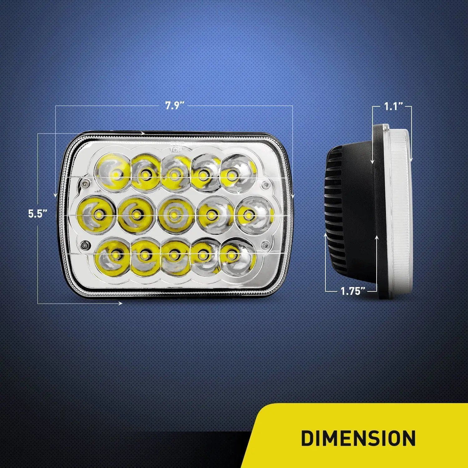 LED Headlight 45W 7x6 5x7 Hi/Lo LED Headlights