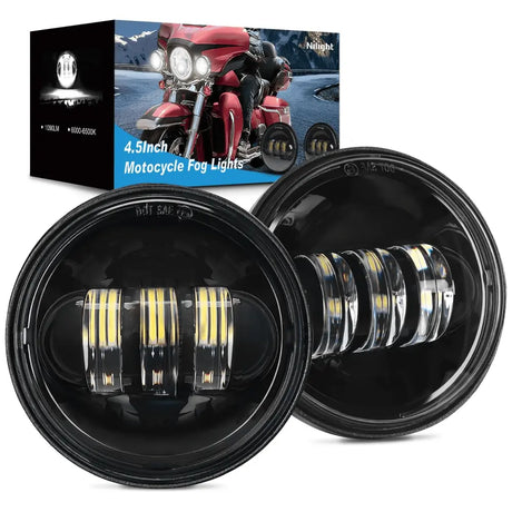 Motorcycle 4.5Inch Black LED Fog Lights 2Pcs Nilight