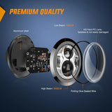 Motorcycle 5.75Inch Chrome LED Headlights Nilight