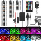 Trailer Light Motorcycle RGB Dual RF Remote Control LED Strip Lights 12PCS