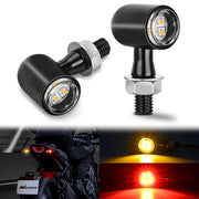 Motorcycle Rear LED Turn Signals Brake Tail Light Red Yellow Beam Mini Size Blinkers Compatible with Harley Honda Kawasaki Suzuki Triumph Yamaha Cruiser