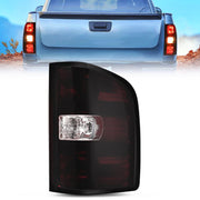 Taillight Assembly Compatible with 2007 2008 2009 2010 2011 2012 2013 2013 2014 Chevy Silverado 1500 2500HD 3500HD 2007-2013 GMC Sierra 3500HD Rear Lamp Replacement with Dark Red Lens Passenger