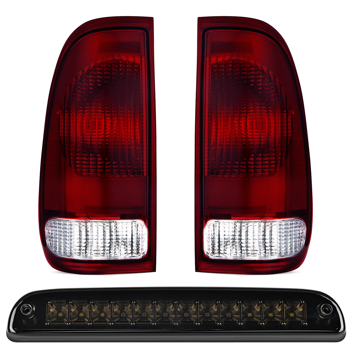 Taillight Assembly Taillight Assembly Compatible with Ford 1997 1998 1999 2000 2001 2002 2003 2004 2005 2006 2007 Ford F150 Styleside F250 F350 F450 F550 Super Duty Dark Red Rear Tail Light Lamp OE Style