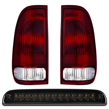 Taillight Assembly Taillight Assembly Compatible with Ford 1997 1998 1999 2000 2001 2002 2003 2004 2005 2006 2007 Ford F150 Styleside F250 F350 F450 F550 Super Duty Dark Red Rear Tail Light Lamp OE Style