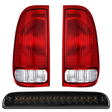 Nilight Tail light + 3rd Third Brake Light Assembly Compatible with 1999 2000 2001 2002 2003 2004 2005 2006 2007 F250 F350 F450 F550 Super Duty Red Taillight with High Mount Brake Rear Cargo Lamp