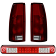 Nilight Tail light + 3rd Third Brake Light Assembly Compatible with 1988 1989 1990 1991 1992 1993 1994 1995 1996 1997 1998 1999 Chevy GMC C/K Silverado 1992 1993 Blazer Dark Red Rear Cargo Lamp