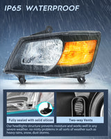 Nilight 2008 2009 2010 Dodge Grand Caravan Headlight Assembly Black Case Amber Reflector