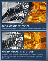 Nilight 2008 2009 2010 Dodge Grand Caravan Headlight Assembly Black Case Amber Reflector