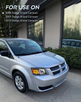 Nilight 2008 2009 2010 Dodge Grand Caravan Headlight Assembly Black Case Amber Reflector