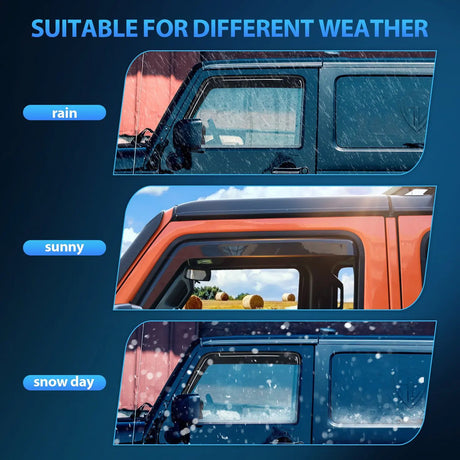 Nilight in Channel Rain Guards for Ram 1500 2009-2018,Original Window Deflectors, Vent Window Visors-4pcs Nilight Led Light