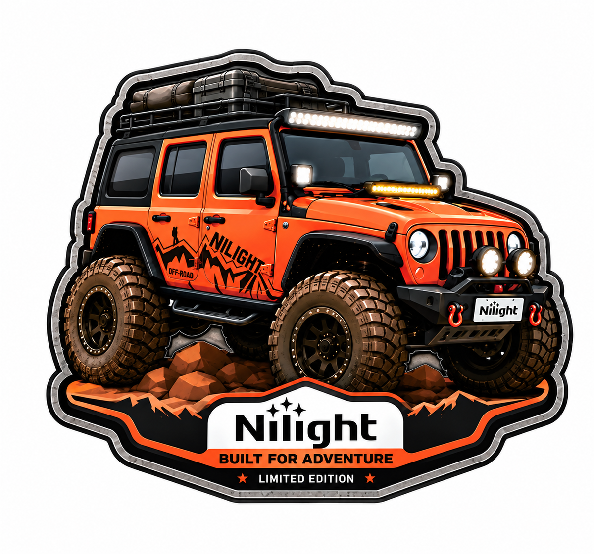 5.5mm Thick Off-Road Vehicle Fridge Magnet | Cartoon Collectible Design for Refrigerators & Toolboxes