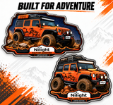 2PCS Off-Road Vehicle Fridge Magnet Set 5.5mm Thick | Side Profile & Cartoon Collectible Designs