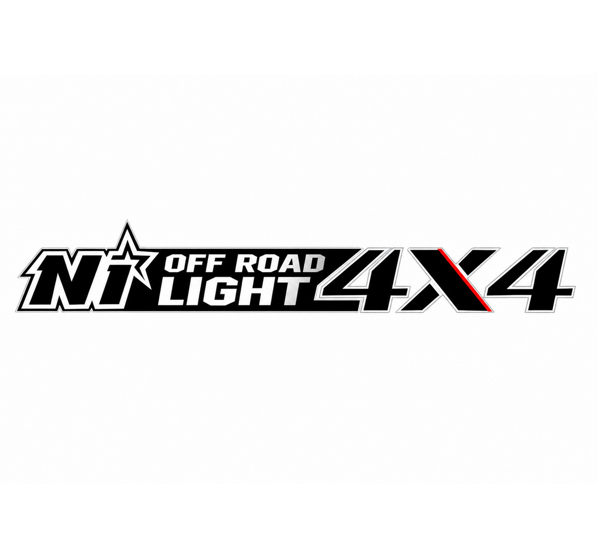 23.62 × 3.94 Inch 4X4 Off Road Car Decal | Black & White NILIGHT Vehicle Sticker with Red Accent