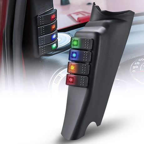 A-Pillar 4 ON/OFF Rocker Switches for Jeep Wrangler JK 2011-2018 Nilight
