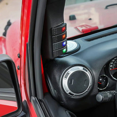 A-Pillar 4 ON/OFF Rocker Switches for Jeep Wrangler JK 2011-2018 Nilight