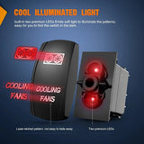 5Pin Laser On/Off Cooling Fans Rocker Switch Red Nilight