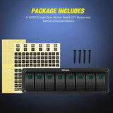 Rocker Switch 8Gang Aluminum 5Pin ON/Off Green Rocker Switch Panel