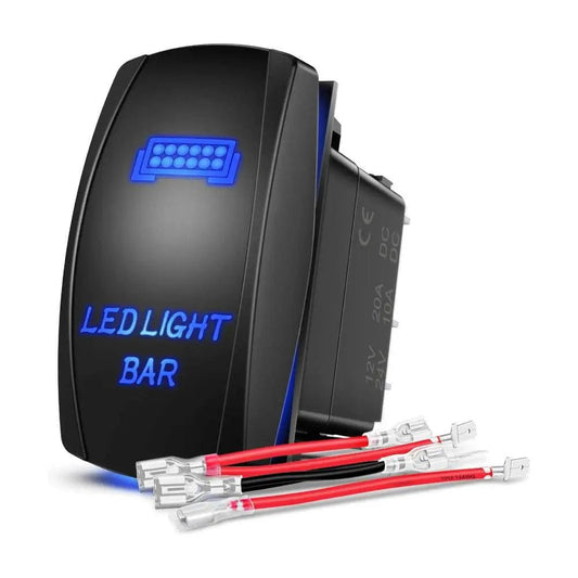 5Pin Laser On/Off LED Light Bar Rocker Switch Blue Nilight