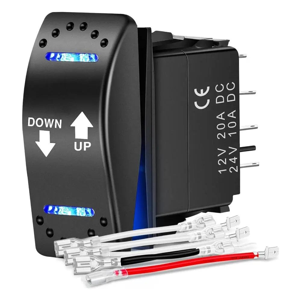 7Pin DPDT On/Off Momentary Down Up Rocker Switch Blue – Nilight