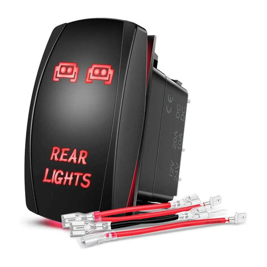 Rocker Switch 5Pin Laser On/Off Rear Lights Rocker Switch Red