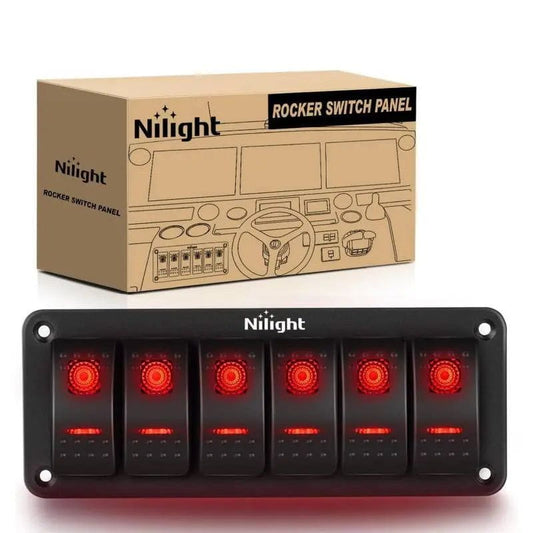 6 Gang Switch Panel LED Equipment For Automative & Marine - Nilight