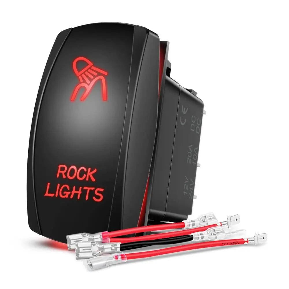 5Pin Laser On/Off Rock Lights Rocker Switch Red - Nilight