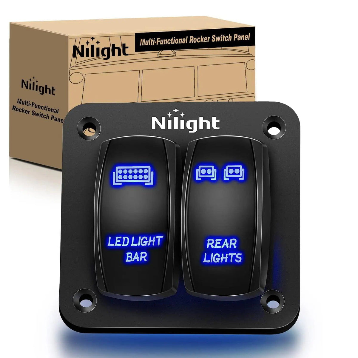2Gang Led Light Bar and Rear Lights 5Pin ON/Off Rocker Switch Panel ...