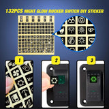 Rocker Switch 3Gang Aluminum 5Pin ON/Off Rocker Switch Panel Green