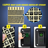 Rocker Switch 2Gang Aluminum 5Pin ON/Off Rocker Switch Panel Green