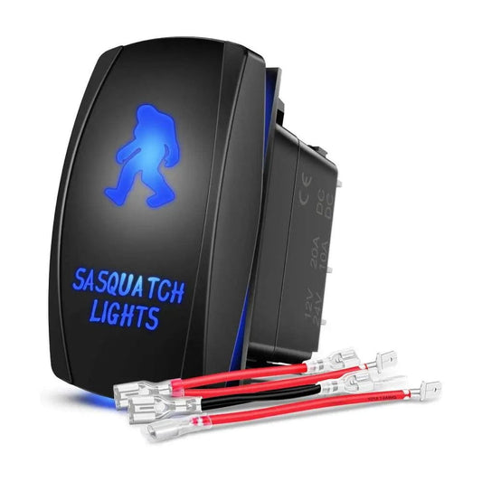 Rocker Switch 5Pin Laser On/Off Sasquatch Light Rocker Switch Blue