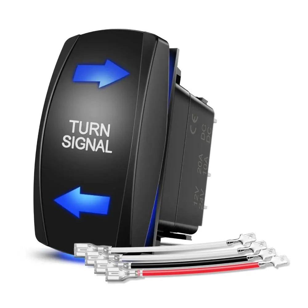 4Pin Laser On/Off Turn Signal Rocker Switch Blue - Nilight