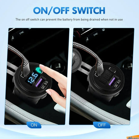 PD Type C | QC 3.0 USB Charger Voltmeter Nilight Led Light