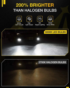 LED Headlight 2504/PSX24W LED Fog Light Bulbs EF1 Series DRL 80W 4000LM 6000K | 2 BULBS