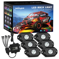 LED RGB Rock Lights Bluetooth Underglow Multicolor Neon (6 Pods)