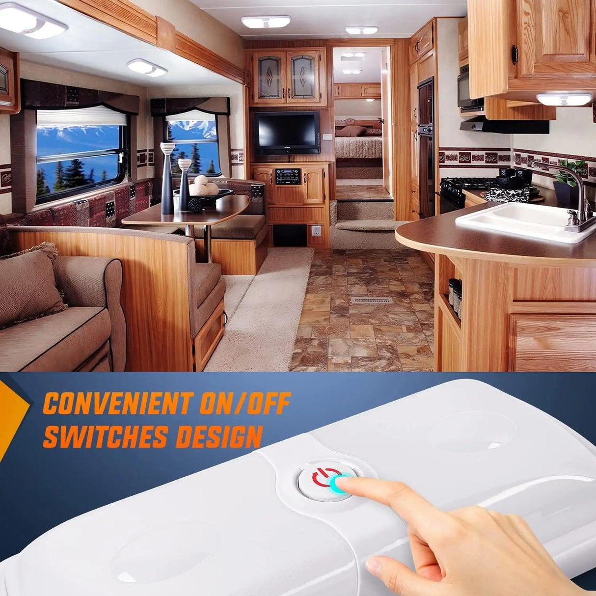 RV Interior Ceiling White LED Lights (Pair) Nilight