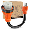 RV Parts Nilight RV Locking Adapter Cord 15 Amp to 50 Amp Pure Copper Heavy Duty 10 Gauge Wire ETL Listed 5-15P to SS2-50R 15M/50F Weatherproof Cord for RV Camper Caravan Van Trailer, 2 Years Warranty