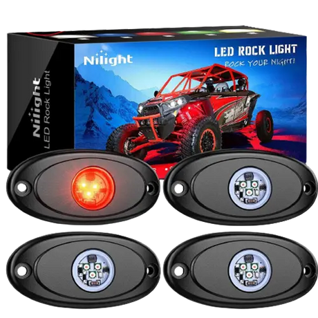 RGB Rock Lights Red LED Rock Lights (4 Pcs)