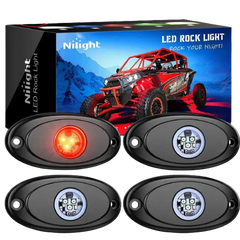 Red LED Rock Lights (4 Pcs)