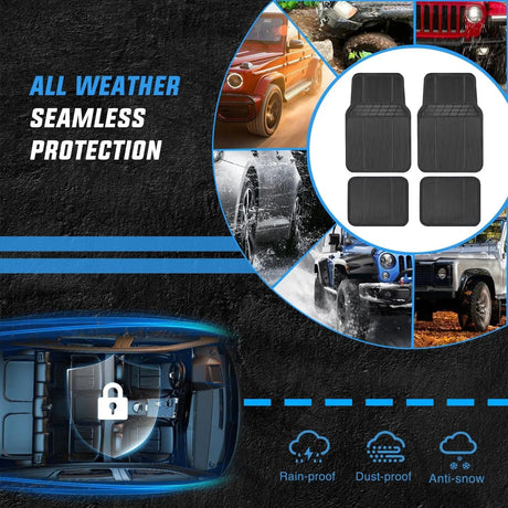 Floor Mat Rubber Floor Mats For Cars Trucks SUVs Universal Trim to Fit