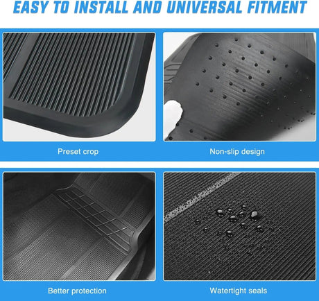 Floor Mat Rubber Floor Mats For Cars Trucks SUVs Universal Trim to Fit