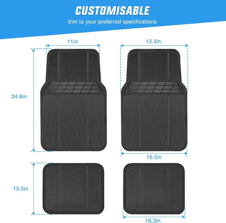 Floor Mat Rubber Floor Mats For Cars Trucks SUVs Universal Trim to Fit