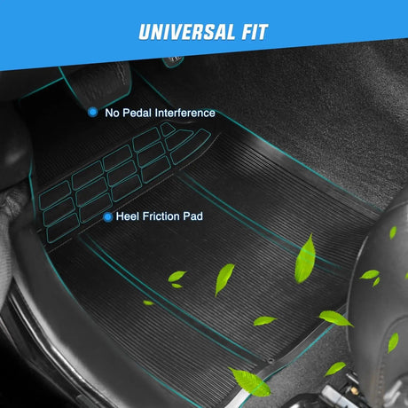 Floor Mat Rubber Floor Mats For Cars Trucks SUVs Universal Trim to Fit