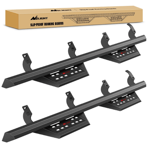 2007-2021 Toyota Tundra CrewMax Cab Running Boards 3.6 Inch Drop Side Steps Bolt-on Black Powder Coated Nilight