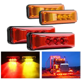 Trailer Light 3.9" Amber Red LED Fender/Side Marker Light (2 Pairs)