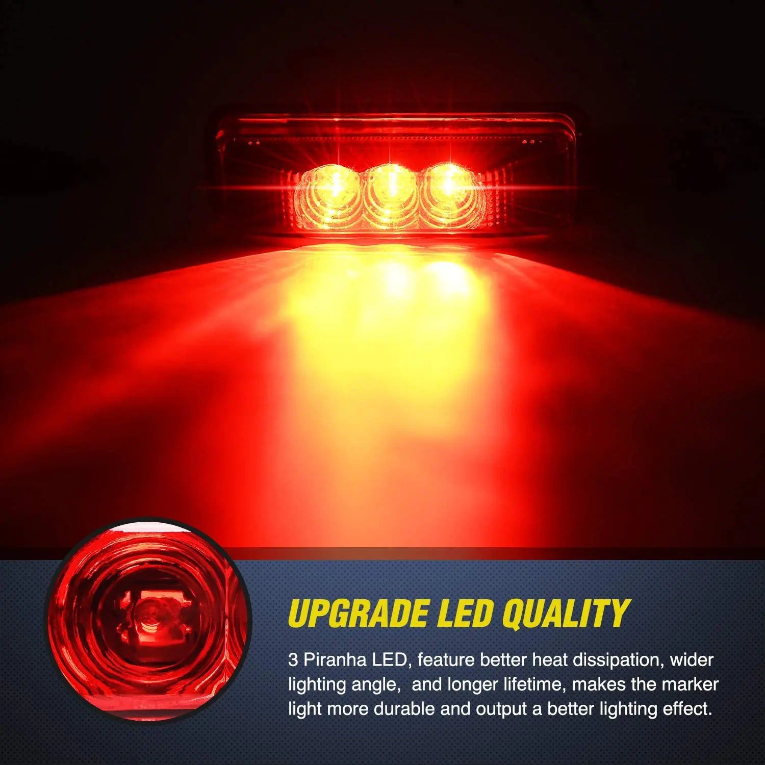 Trailer Light 3.9" Red LED Fender/Side Marker Light (Pair)