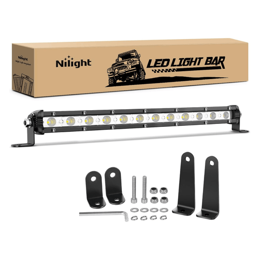 13" 36W 12LED Single Row Ultra-Slim Spot Flood Combo LED Light Bars Nilight