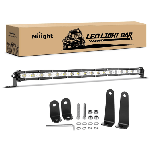 20" 54W 18LED Single Row Ultra-Slim Spot Flood Combo LED Light Bars Nilight